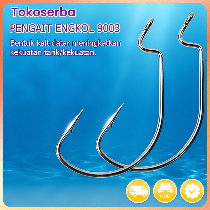 Kail pancing yang dipertebal, set kail pancing lebar, kail pancing lebar, kepala melengkung.