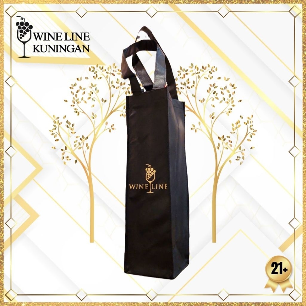 Wineline Tote Bag Wine Premium | Tas untuk 1 Botol Wine & Spirit 750ml | Wine Carrier Bag
