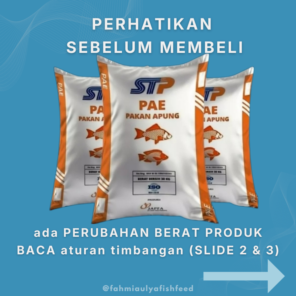 (KEMASAN 10 KG) STP PAE PROTEIN TINGGI 28-30% PAKAN APUNG IKAN BANDENG, LELE, MUJAER, NILA | STP PAE