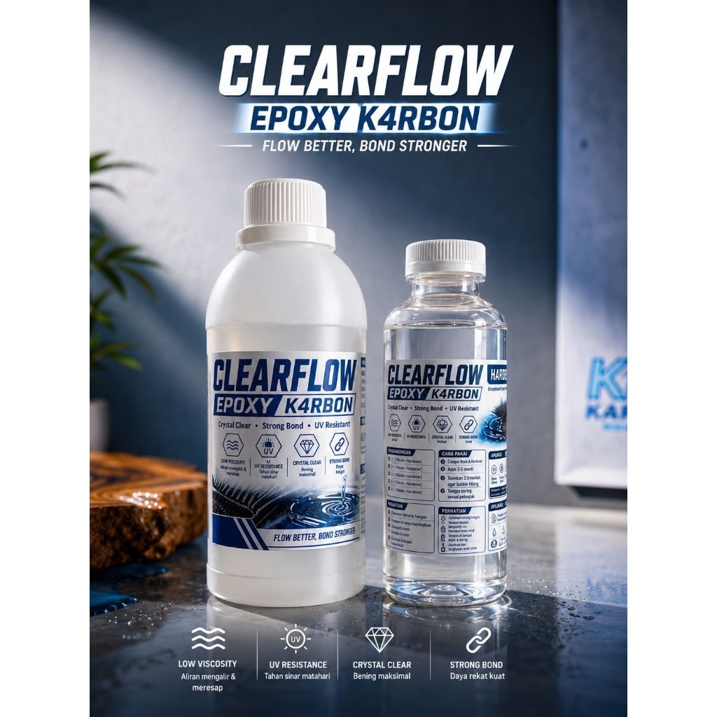 Epoxy Resin Karbon Clearflow Crystal Clear Epoxy Resin