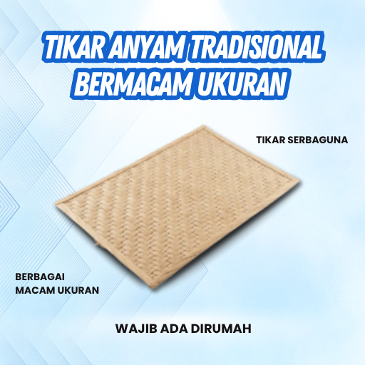 Tikar Bambu Lembaran Anyam Etnik - Gedek Teple Dinding Bambu Dekorasi Interior (Aneka Ukuran)