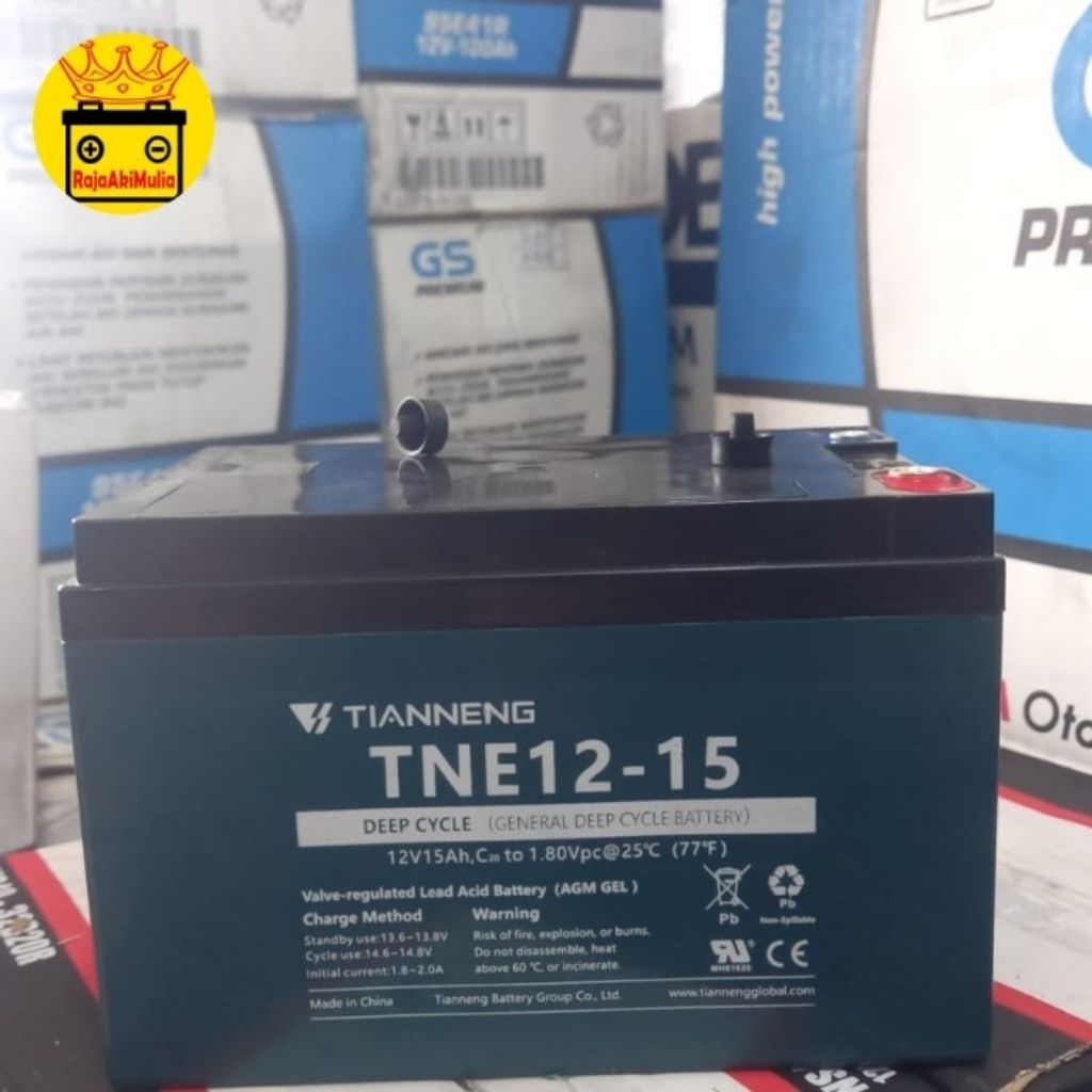 AKI SEPEDA LISTRIK 6DZM12 12V15AH MF KERING BATTERY TIANNENG
