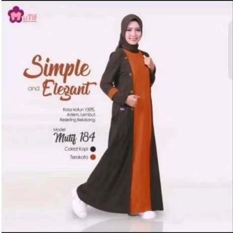 Gamis Mutif M184 Gamis Bahan Kaos Dewasa Simple