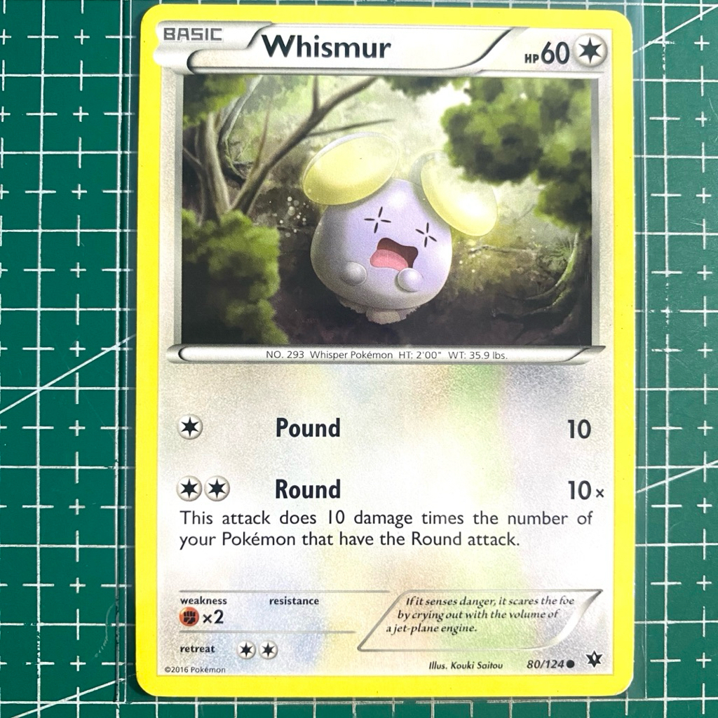 Whismur Fates Collide 080/124 Pokemon Card English Original - Kartu Pokemon XY Era Bahasa Inggris No