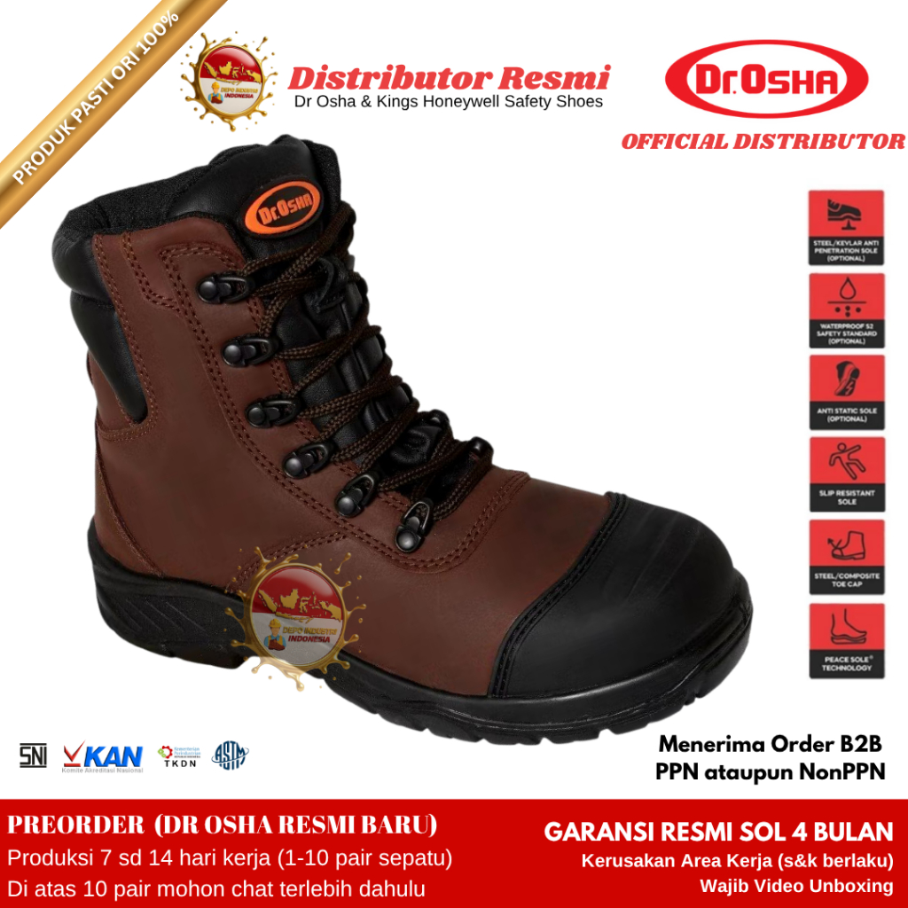 Sepatu Safety / Dr Osha Safety Shoes Terra Ankle Boot 9230 S1 Composite Toe Cap - Sol Rubber PU sd 3