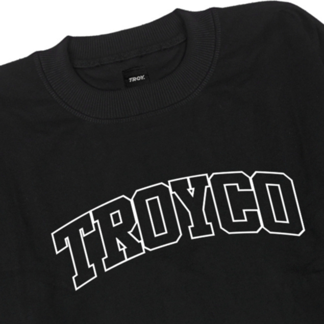 Troy Company Sweater Pria Hitam - Athletic Sweater Sweatshirt Crewneck Black SWD 3084