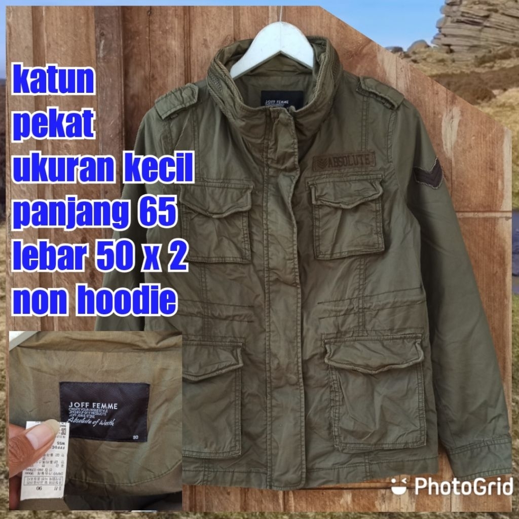 jaket parka army military green hijau m65 fashion joff famme kecil s