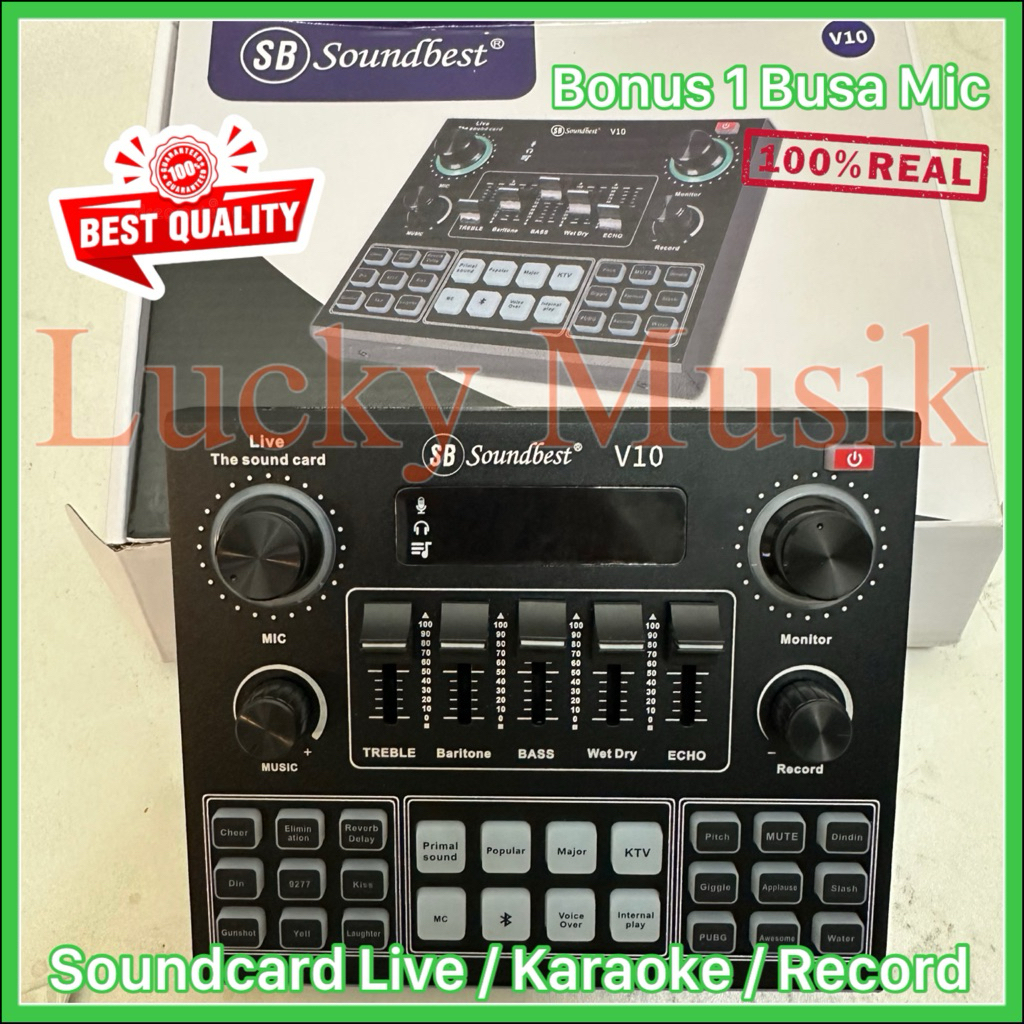 Soundcard Soundbest V 10 Original With Bluetooth - Live Streaming Interface soundcard v10