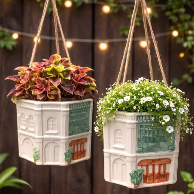 Pot tanaman gantung hanging planter dekoratif/tanaman hias/pot gantungan tanaman/pot tempel dinding 