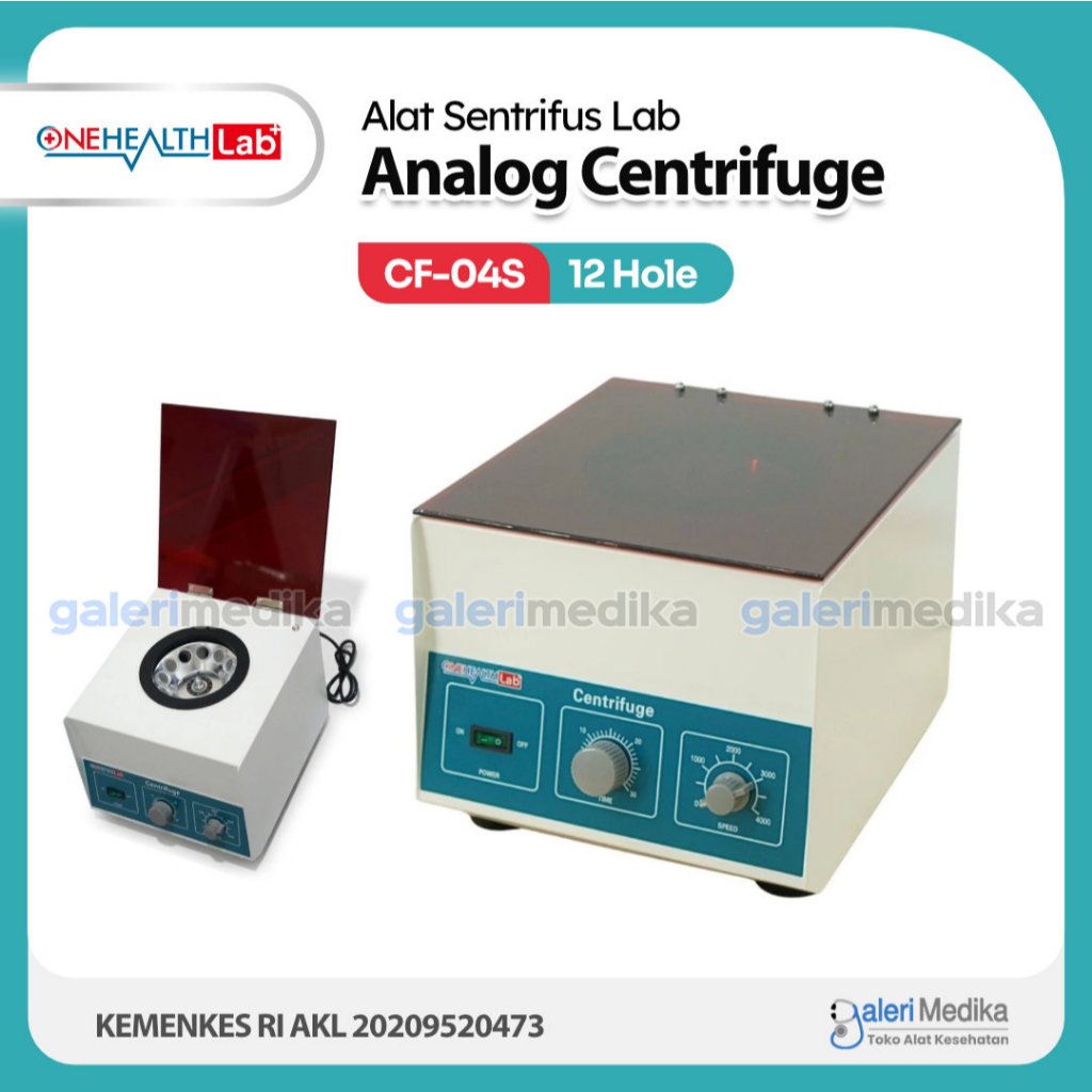 Analog Centrifuge OneHealth LAB+ CF-04S 12 Hole Alat Sentrifus Laboratorium