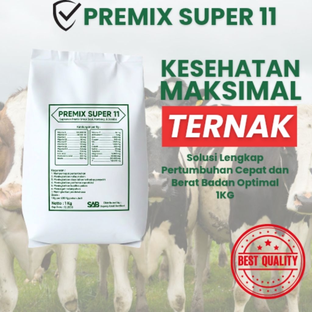PREMIX SUPER11 1 kg - Suplemen Curcuma Untuk Kambing - Premix Kambing - Premix Sapi - Premix Domba