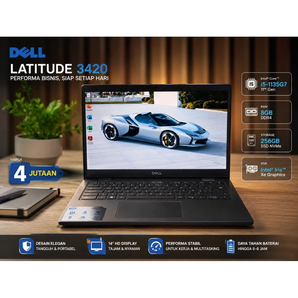 DELL LATITUDE 3420 | CORE I5 1135G7 | RAM 8GB | SSD 256GB | GOOD