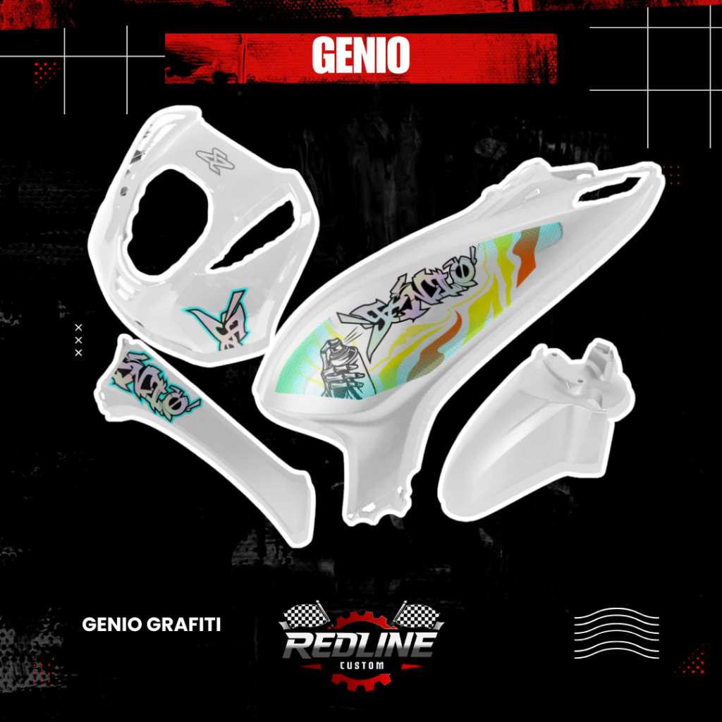 Striping Genio motif grafiti transparan stiker honda genio motif grafiti