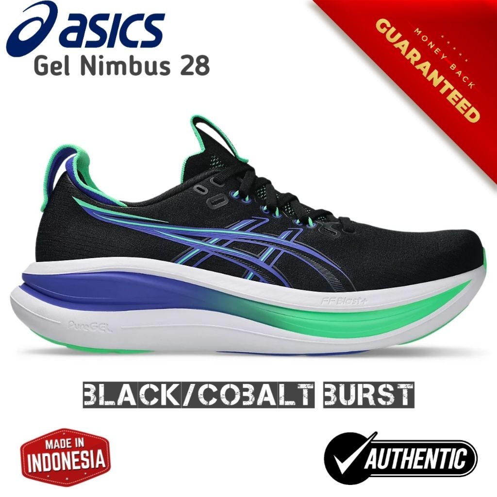 Sepatu Asics Gel Nimbus 28 Standart Black Cobalt Burst