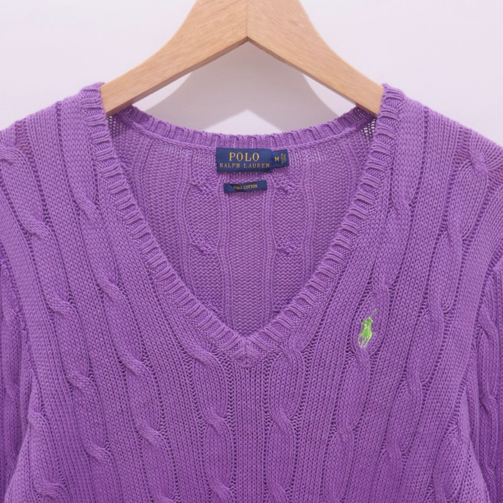 Polo Ralph Lauren Purple Cable Sweater