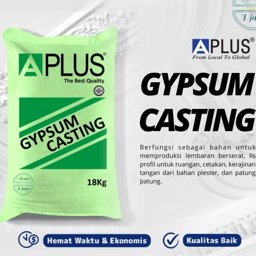 A PLUS Semen Gypsum 1kg Cetak Plafon Tepung Gipsum Mudah Digunakan Kualitas Baik
