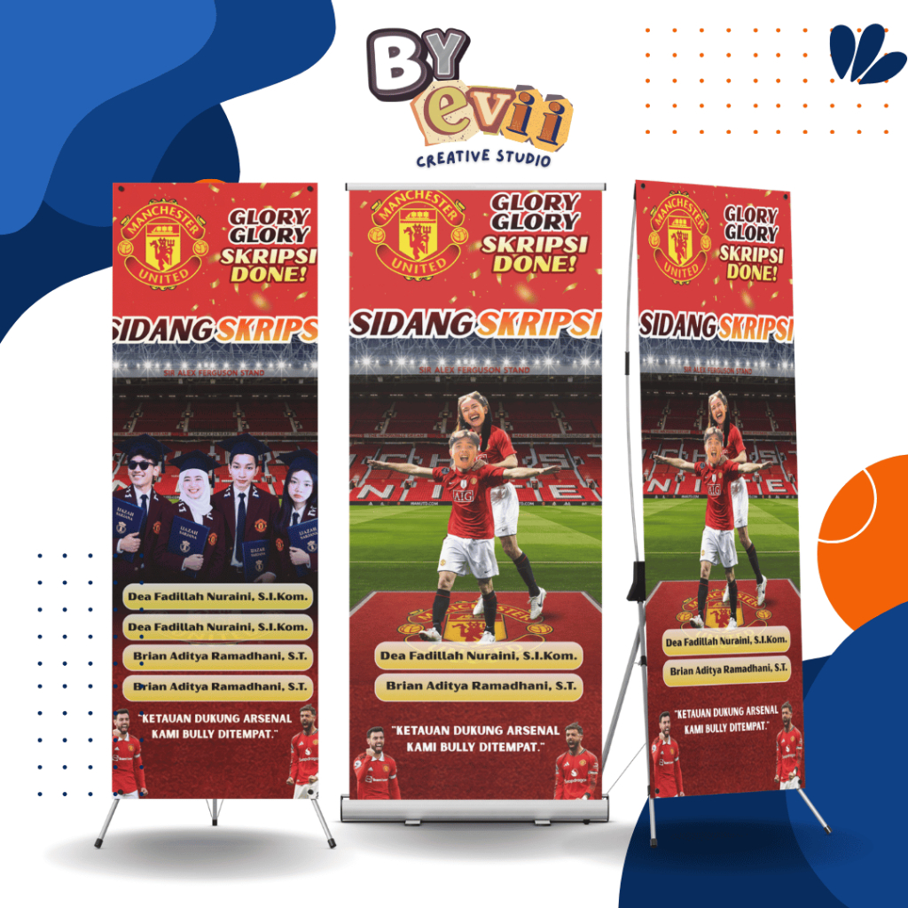 BANNER WISUDA MURAH MANCHESTER UNITED | DESAIN BANNER SIDANG KEKINIAN | X BANNER | BANNER SEMHAS