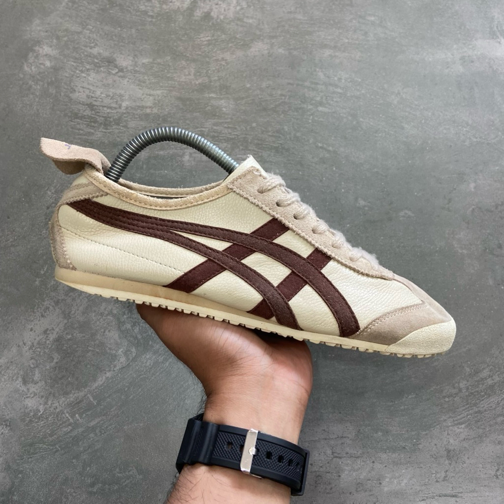 [Size 41.5] Onitsuka Tiger Mexico 66 Vintage ‘Cream Burgundy’ (1183B391-251) Second Original Kondisi
