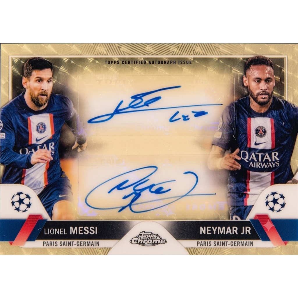 Fullprint Replica Kartu Mainan Anak Jadul Bola tanda tangan Messi & Neymar PSG