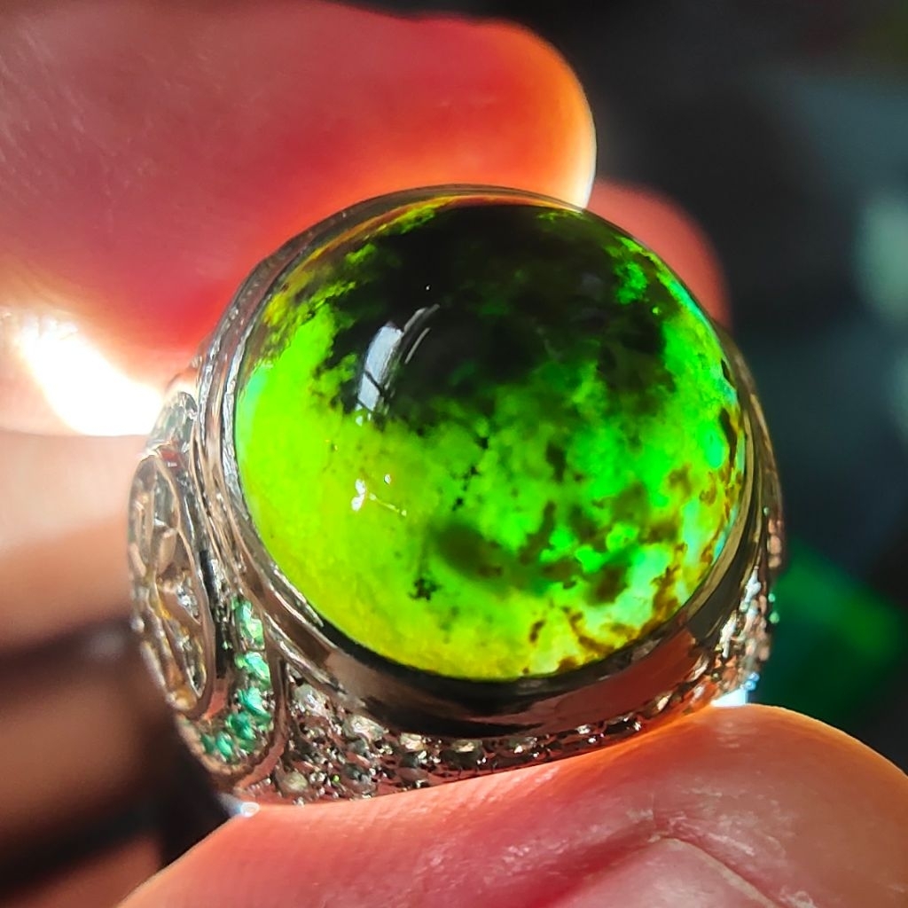 Bacan Coklat - Bacan Otentik - Bacan Doko - Cincin Batu Bacan - Batu Bacan Hijau Coklat - Bacan Kris