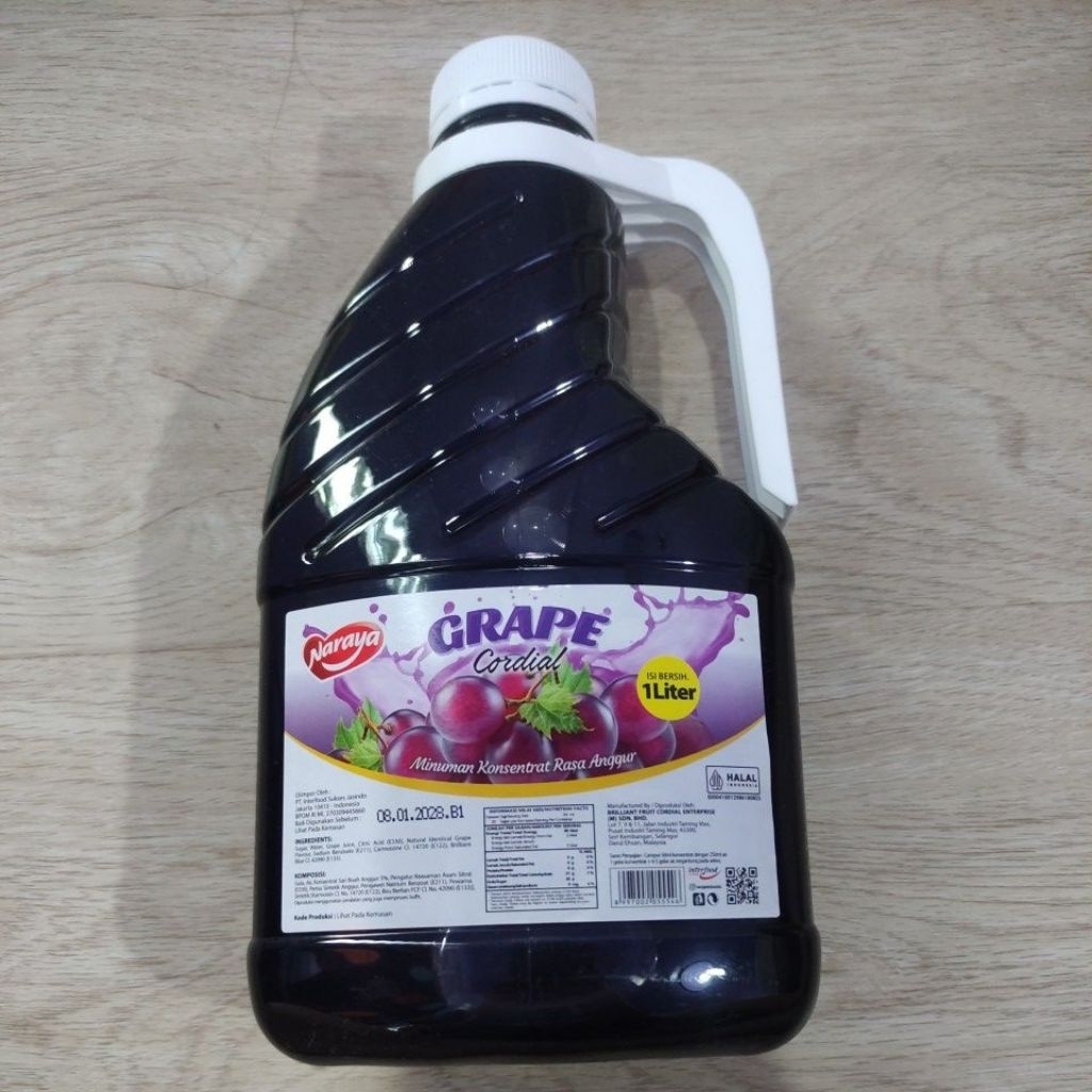 NARAYA GRAPE CORDIAL MINUMAN KONSENTRAT SIRUP RASA ANGGUR 1L
