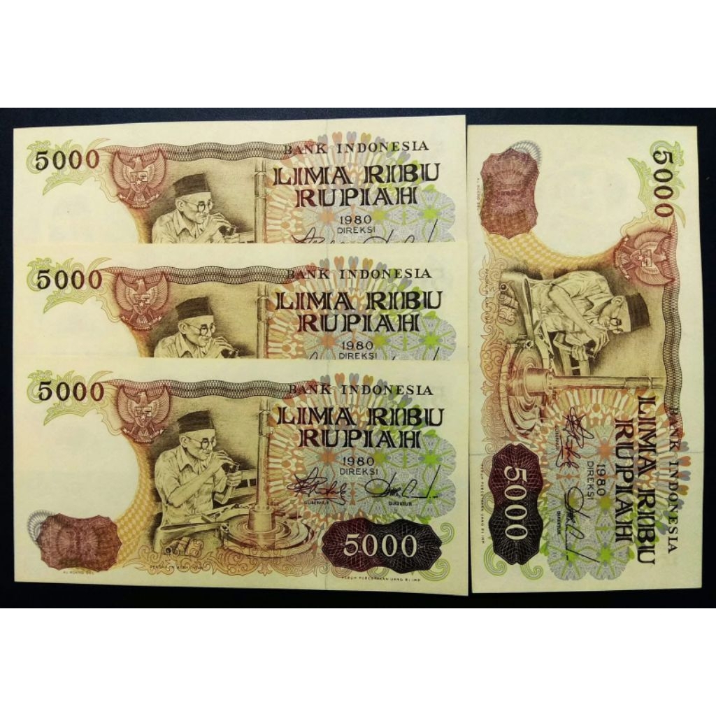 Uang Kuno 5000 Asah Intan 1980 Gress