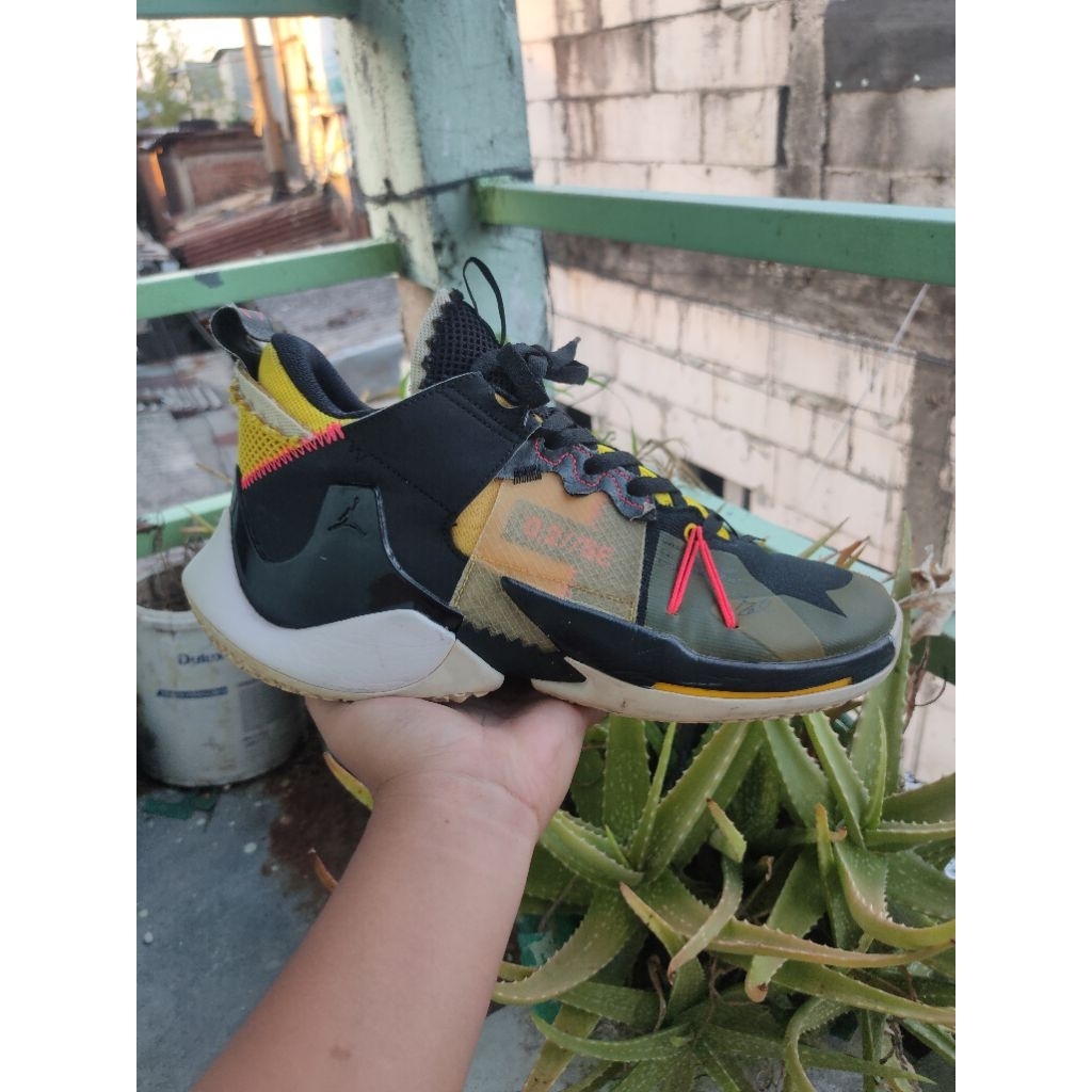 Jordan Why Not Zero.2 Scorpio Black Yellow Basket Sneakers Original Sepatu Basket Size 45