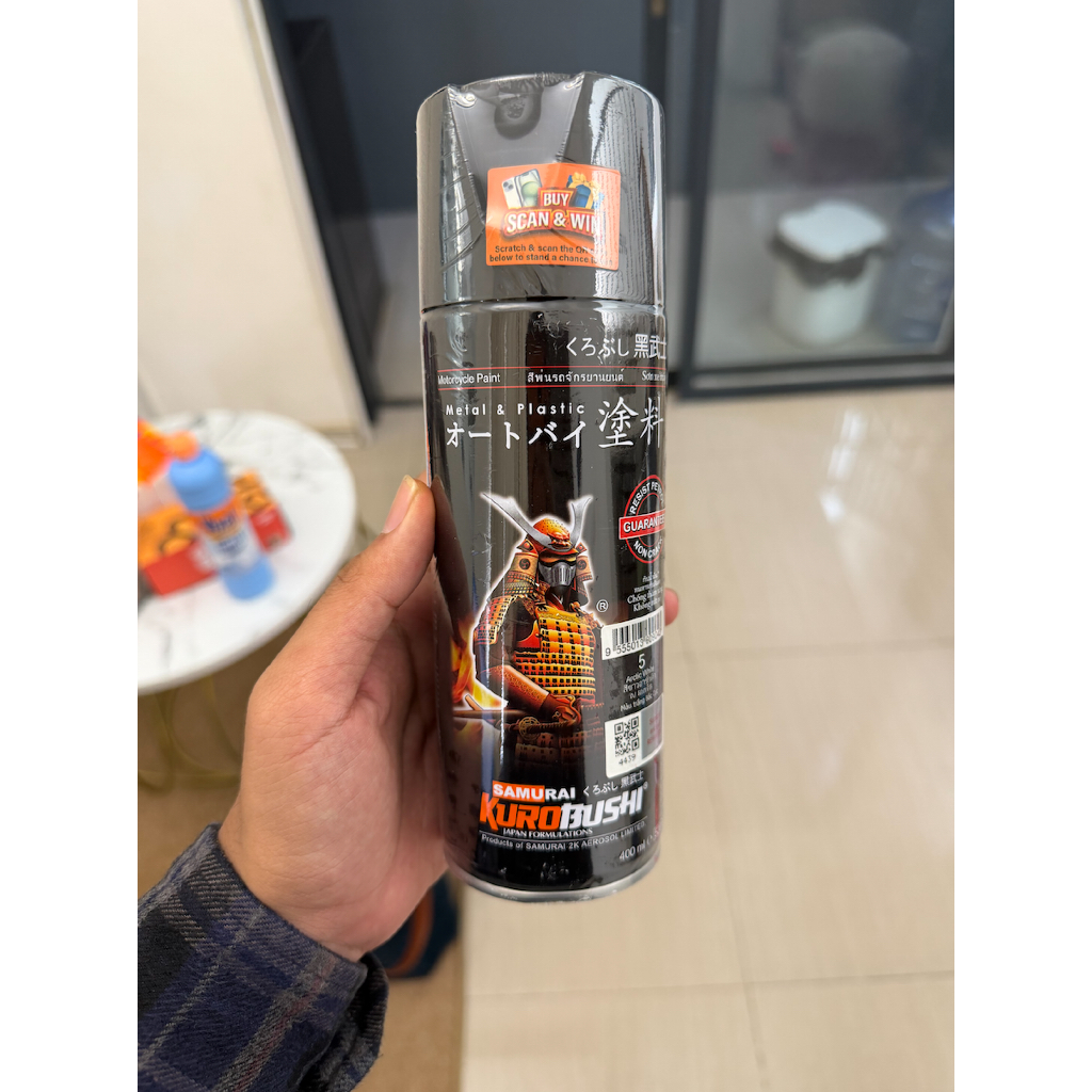 Cat Semprot Samurai Kurobushi Paint 5 ARTIC WHITE Putih Original