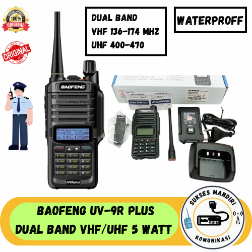 HT Baofeng UV-9R Plus HT Dualband Waterproof IP67 Garansi Ori UV9R UV9