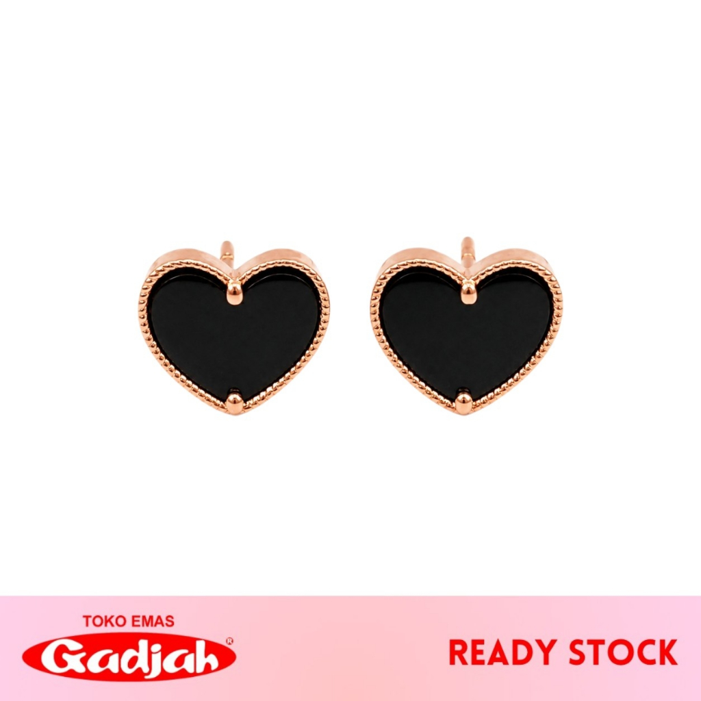Giwang Emas Tusuk Alhambra Love Black - Toko Emas Gadjah