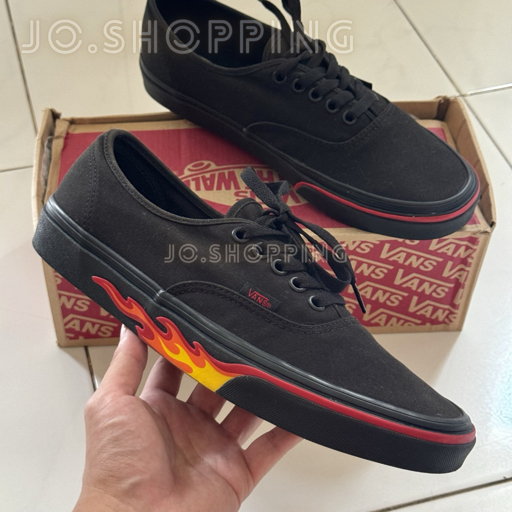 Vans Authenthic Flame Edition Black - Vans - Sneakers - Sepatu