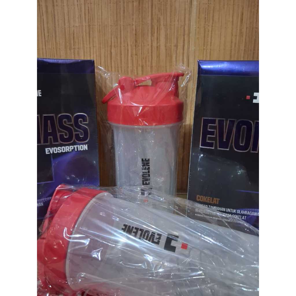 Shaker Evolene Tempat Minum Botol Whey Gainer BCAA Amino Creatine Evowhey Mass