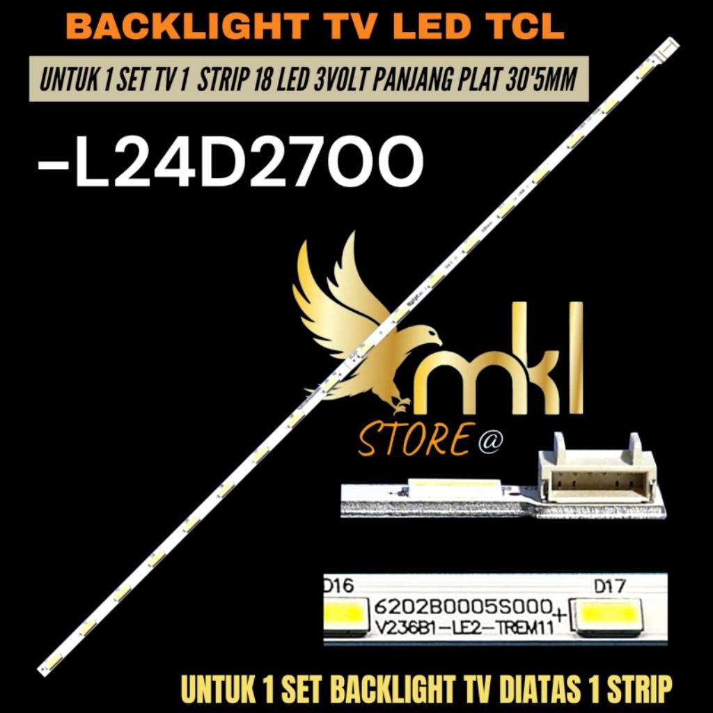 BACKLIGHT TV LED TCL 24 INCH L24D2700