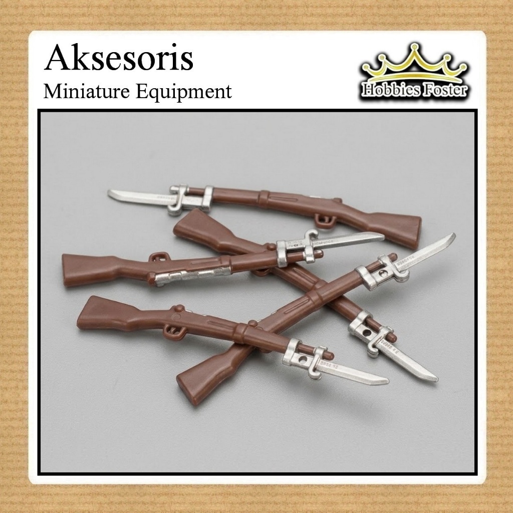 HBF Miniatur Mainan - 02 WEPO Arisaka Bayonet 10 pcs - Aksesoris Figure Militer WW Brick Competible