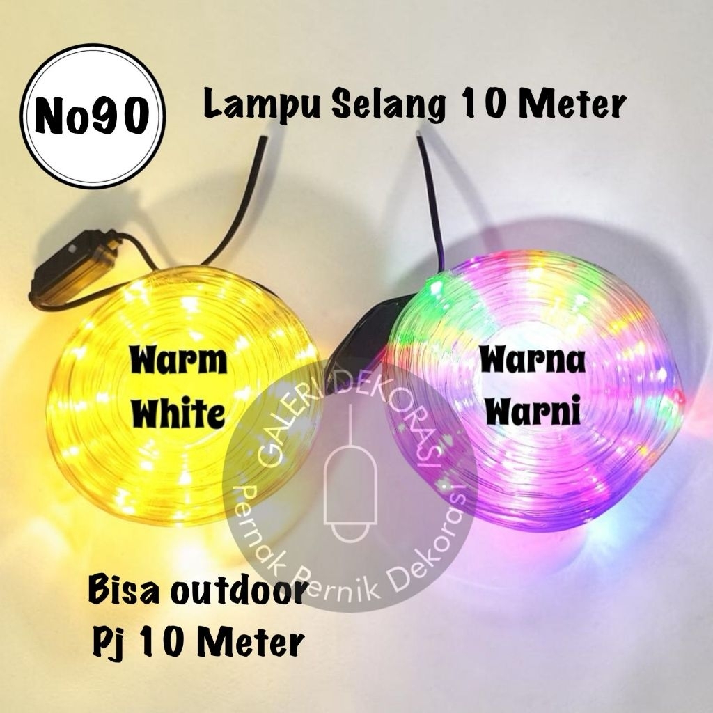 Dekorasi Natal Outdoor Lampu Selang 10 Meter LED
