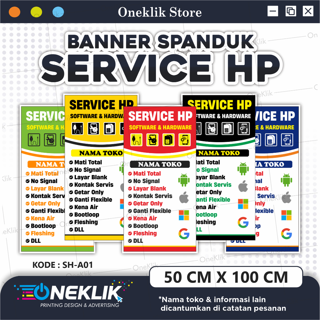 Banner Servis Handhphone / Banner Service HP / Spanduk Servis HP murah / Banner Service Hp kode SH-A