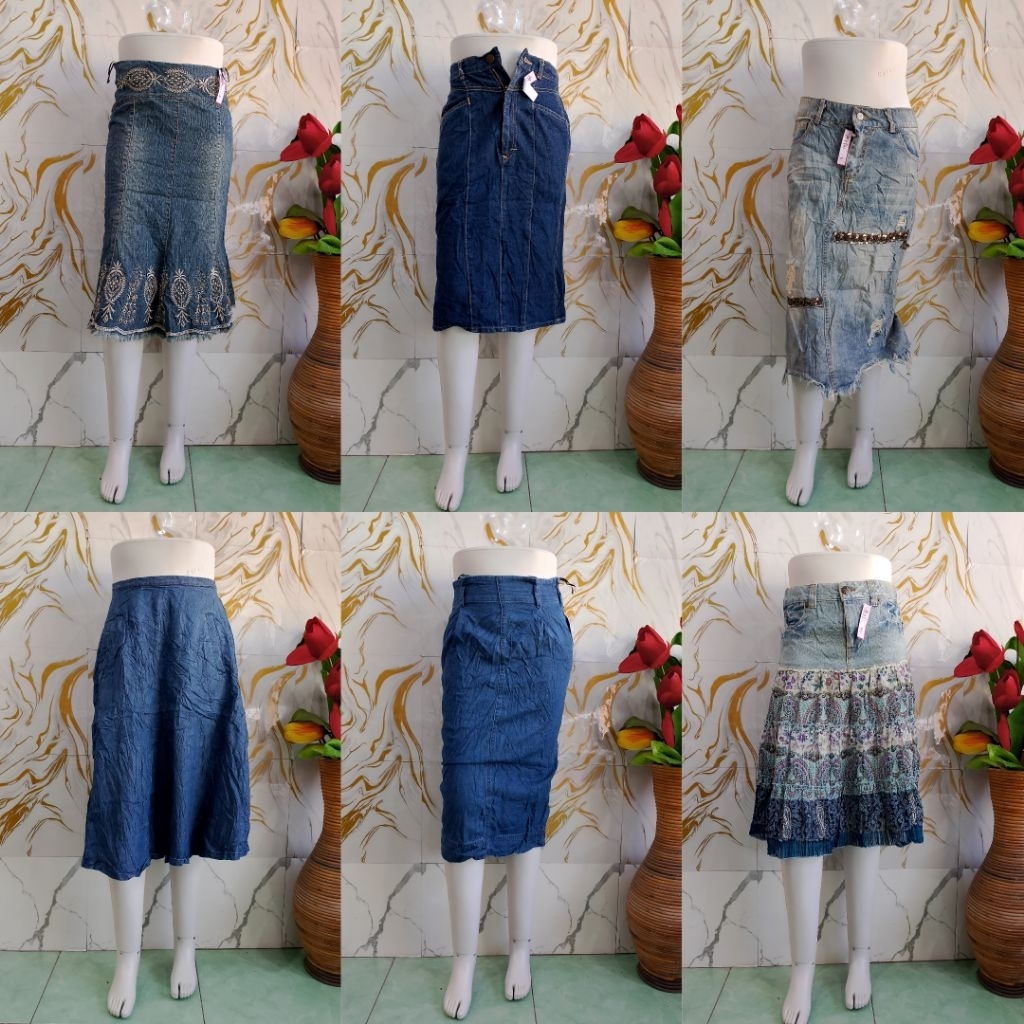 ROK JEANS PANJANG // ROK JEANS KLOK A // ROK JEANS SPAN