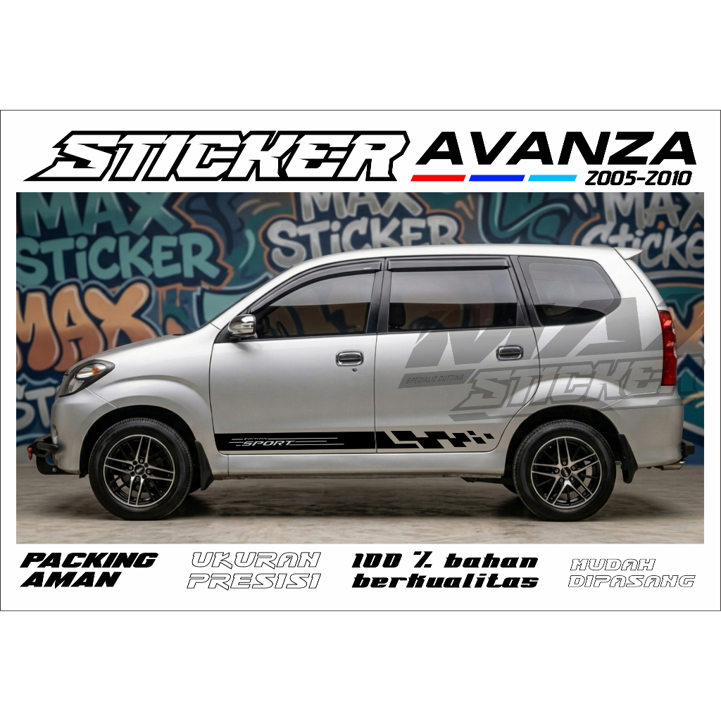 STRIPPING MOBIL AVANZA XENIA LAMA STIKER BODY SAMPING MOBIL XENIA AVANZA 2010 STICKER MOBIL MINIMALI