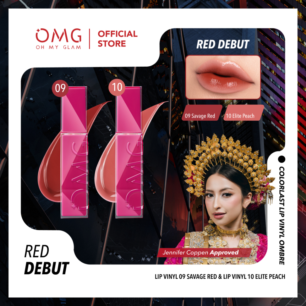 OMG OH MY GLAM Paket Ombre 2 Shade Lip Vinyl 2.5 g - Transferproof Gloss - Longlasting Stain- Intens