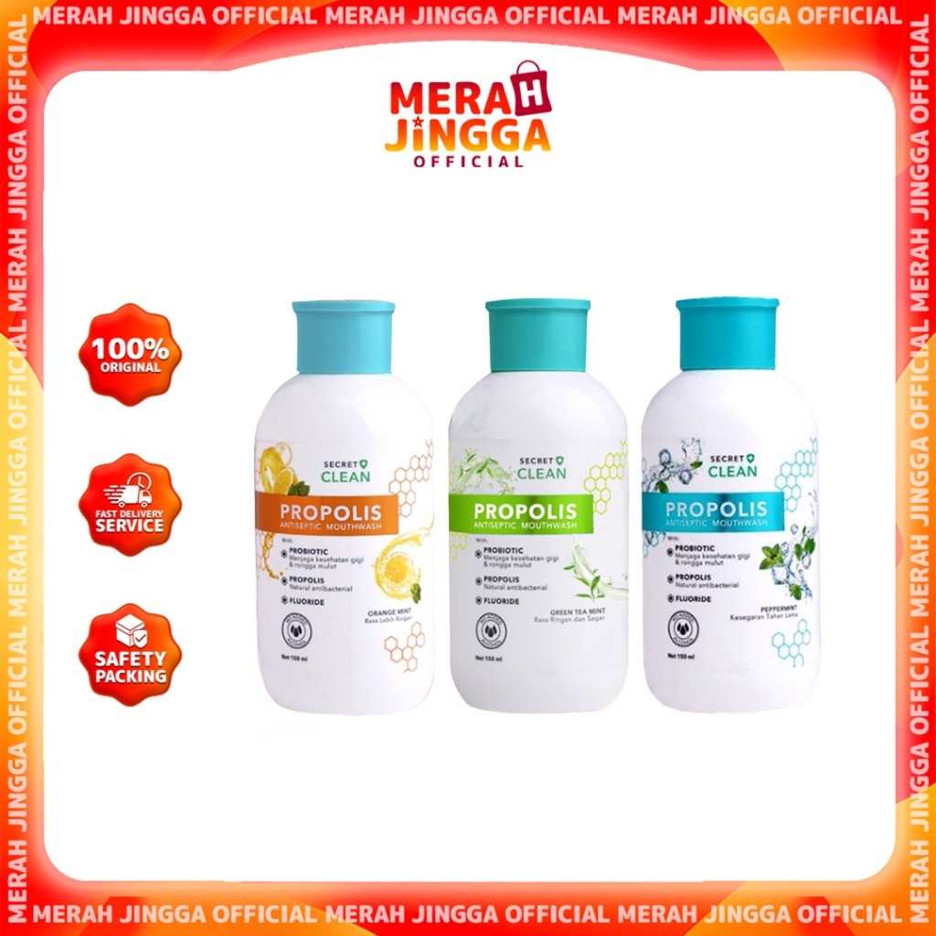 Secret Clean Propolis Antiseptic Mouthwash 150ml | Merah Jingga Official