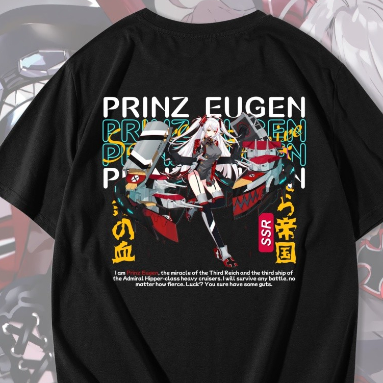 KAOS PRINZ EUGEN AZUR LANE -  KAOS DISTRO PRIA & WANITA ANIME & GAME DESIGN PRINZ EUGEN AZUR LANE