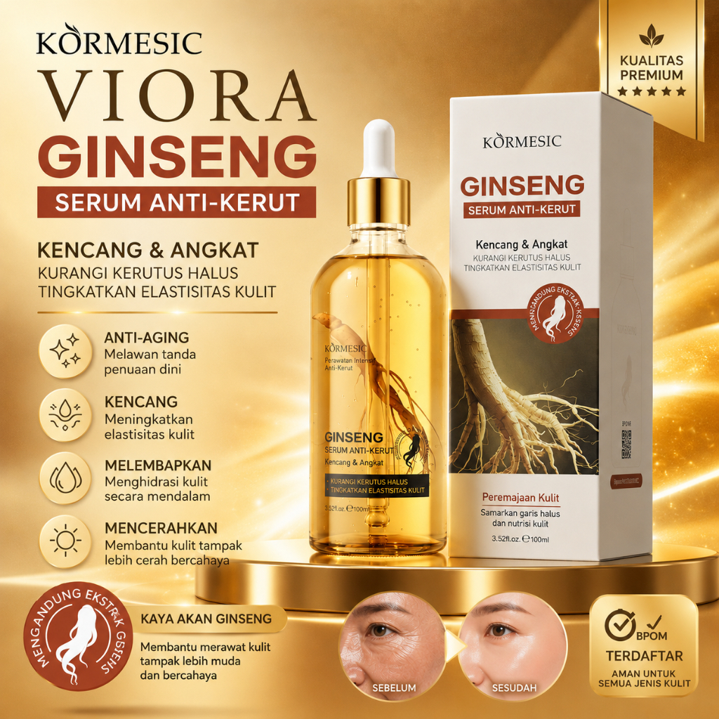 KORMESIC Viora Ginseng Anti-Wrinkle Serum Anti Aging Penghilang Kerutan Wajah Pengencang Kulit Glowi