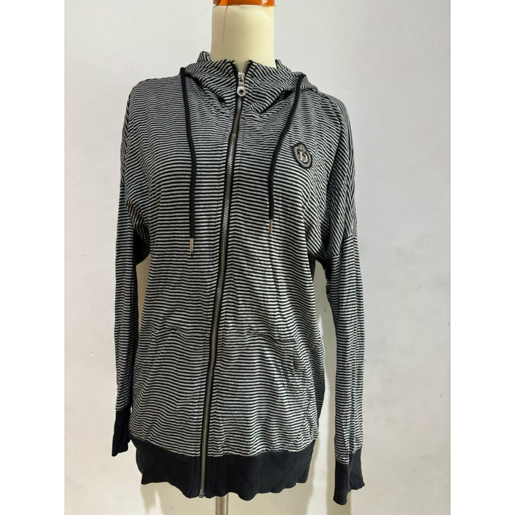 Jacket Cortis DOHC Revolution Garis Garis Black White Hitam Putih Zebra Alternative Grunge Gothic Em
