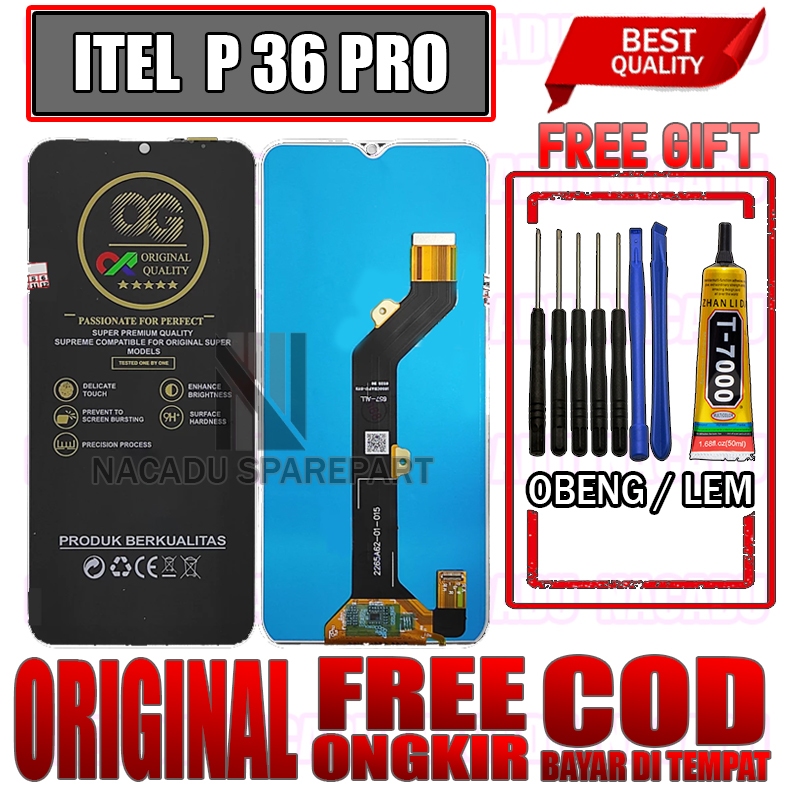 GRATIS/FREE LEM+OBENG LCD TOUCHSCREEN ITEL P36 PRO LAYAR SENTUH P36 PRO FULLSET KUALITAS OEM ORIGINA