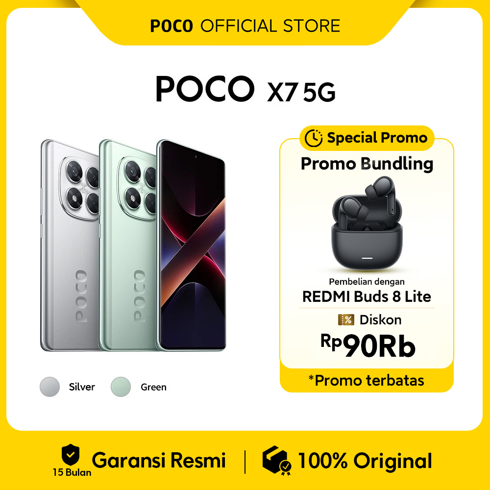 POCO X7 5G | Dimensity 7300-Ultra | CrystalRes 1.5K 120Hz AMOLED curved display | 50MP main camera w