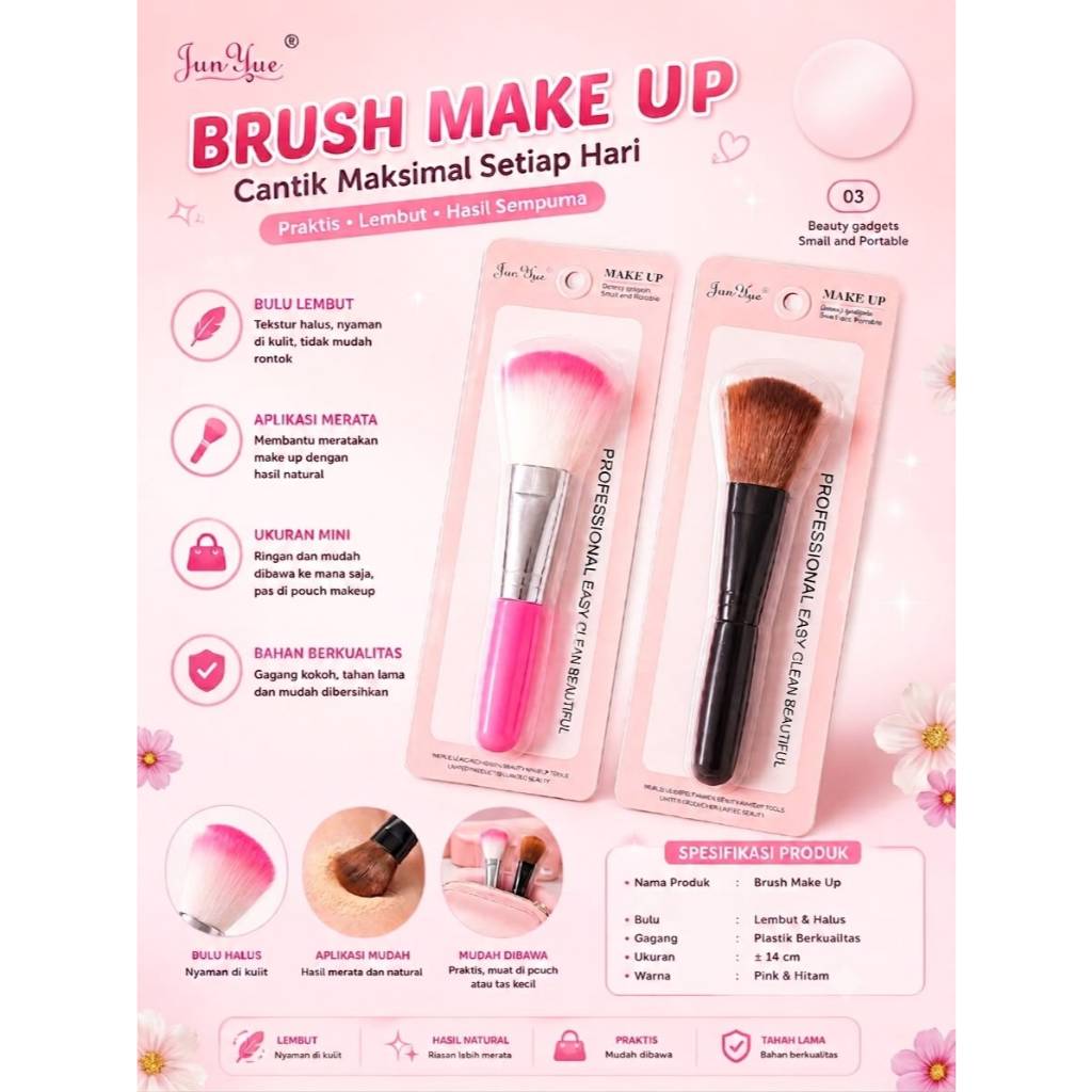 Brush Blush on Kuas Blush On Murah Lembut Kuas Make Up Set Pouch