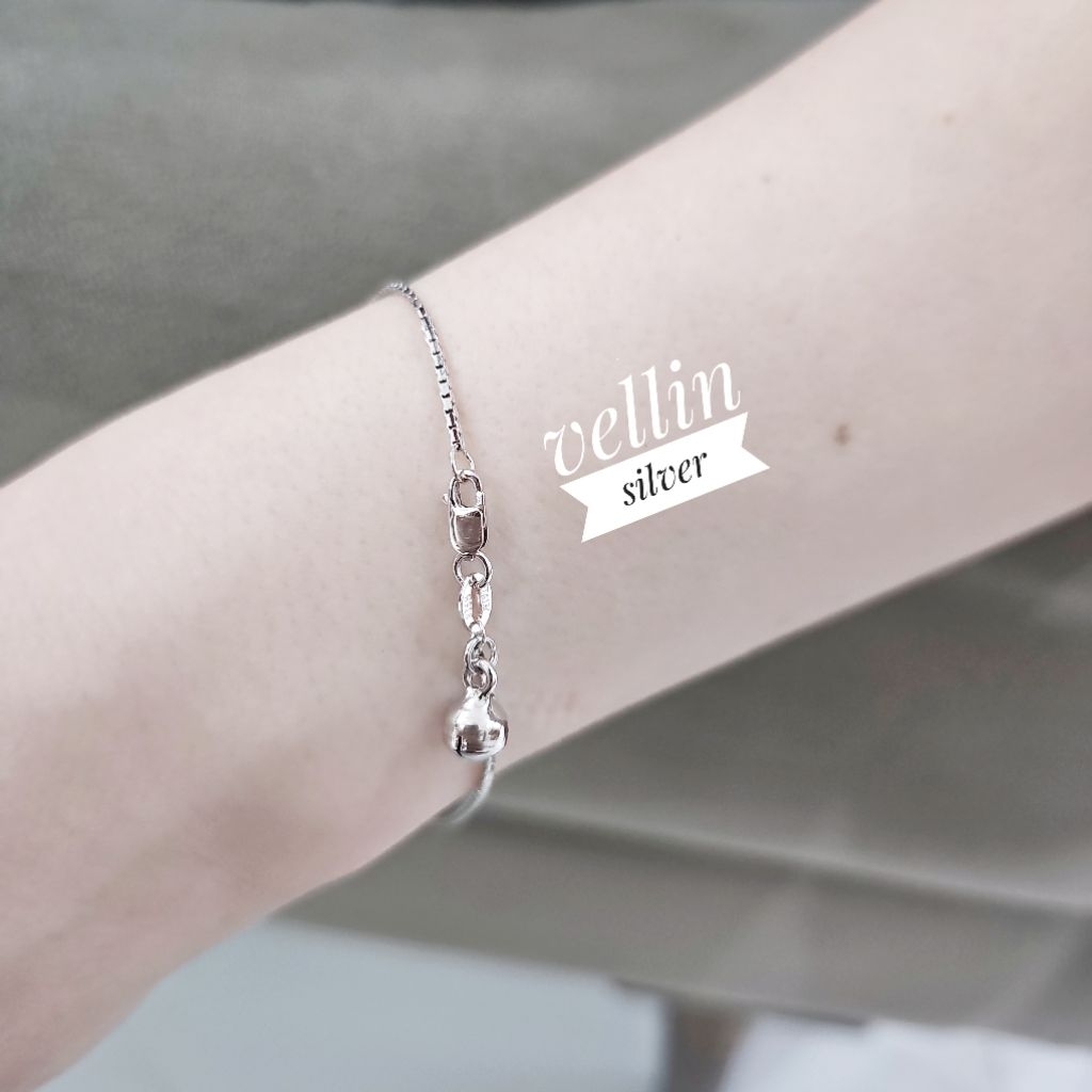Gelang Tangan italy Santa Perak 925 Lapis Emas Putih - Gelang Italy Santa Rantai Kecil Perak 925 Ant