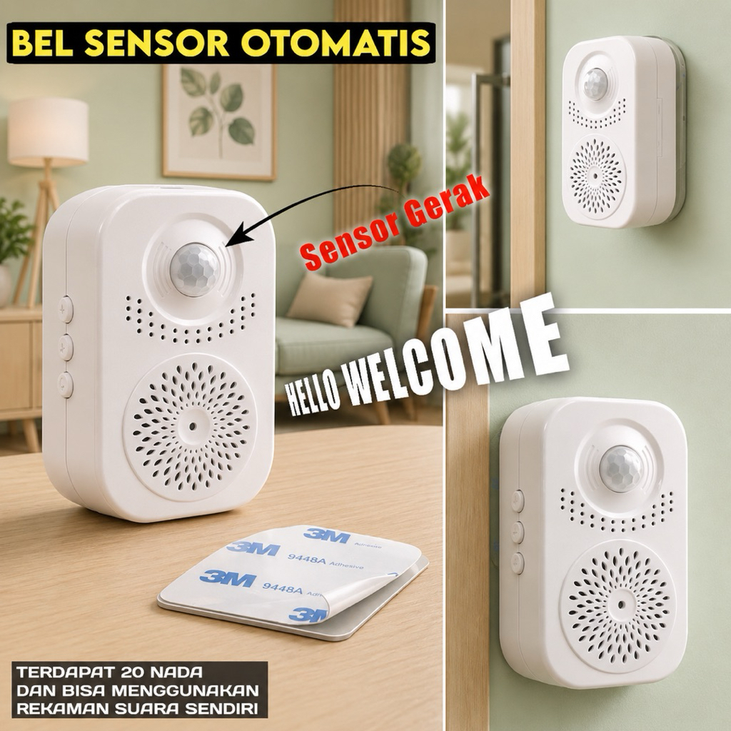 BEL PINTU SENSOR GERAK (BEL PINTU SELAMAT DATANG) Menggunakan Baterai AAA
