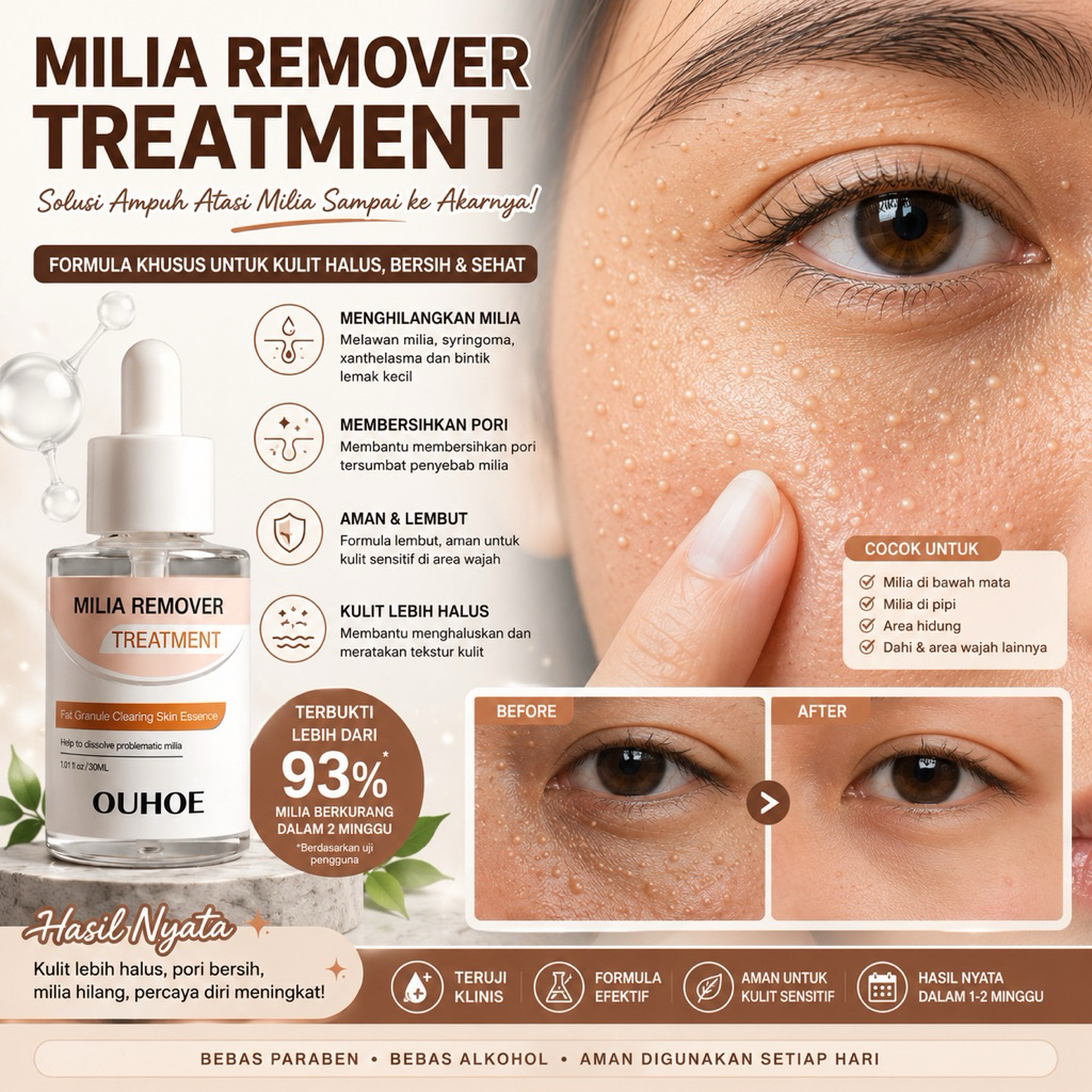 Milia Remover Serum Penghilang Perontok Milia Bintik Putih Mata Ouhoe Milia Remover Treatment Oil-Fr