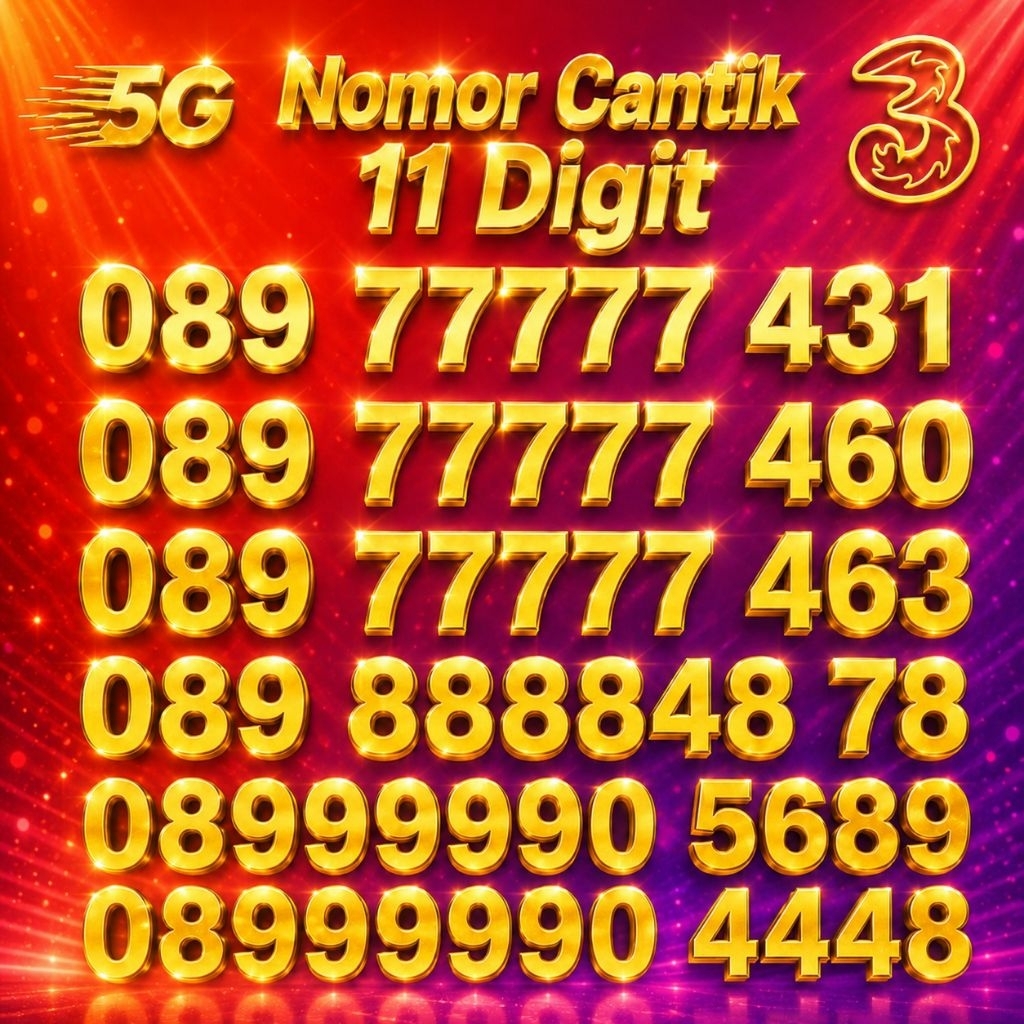 Nomor Cantik Tri 11 Angka Nomer Three 11 Digit 4G 5G